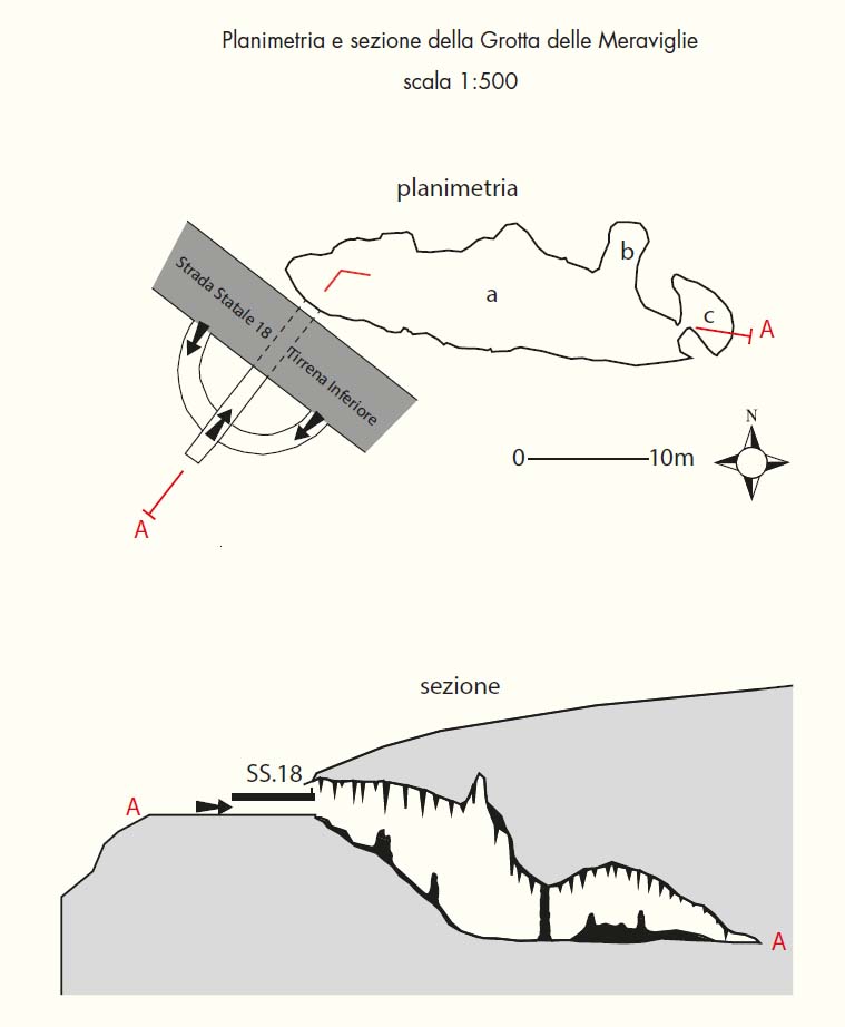 vivilemuse grotta delle meraviglie planimetria sezione